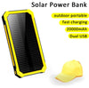 Solar Power Bank 20000 mAh Charger Power Bank Outdoor Portable Charging Power Bank Suitable for iPhone Laptop